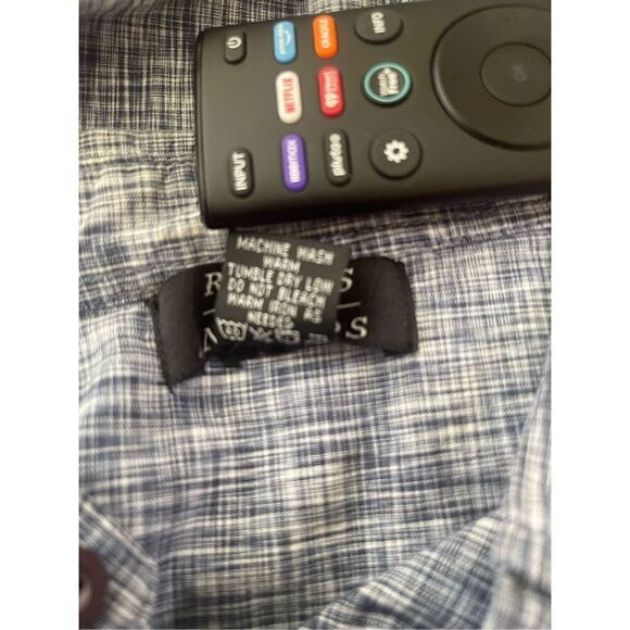 Rebels & Nomads Men's Blue Space Dye Plaid Cotton Button Up Shirt Size XL - Picture 2 of 9